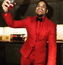 Rot Arbeitskleidung Bräutigam Smoking Herren Anzüge Maßgeschneidert 2-Teiler