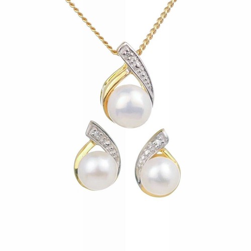 Perle diamant halskette - diamant,