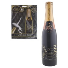 Aufblasbare Champagnerflasche, Sekt, Schwarz Gold, Deko, Hochzeit,Jubiläum,Sylve