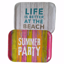 ♥ Mini-Tablett Serviertablett LIFE BEACH/SUMMER PARTY  27x20cm Geschenk lustiges