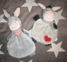 2 x Babywelt Schmusetuch Schnuffeltuch Kuscheltuch Esel Emil grau TOP