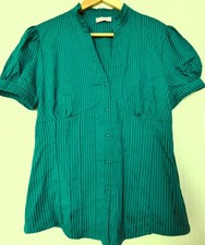 sexy ORSAY Viskose Baumwolle Stretch Mieder Bluse Gr. M / 40 grün