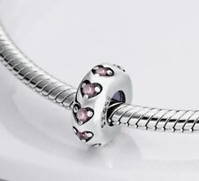 💖 Charm Anhänger Stopper 925 Silber Zirkonia Herz für Pandora Bettelarmband 💖