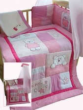 Bär rosa Nestchen 5 tlg. Bettwäsche Set