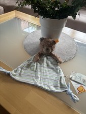 💕Schmusetuch Kuscheltuch Steiff 242229Teddy Bär Rudy blau grün braun 💕NEU OVP