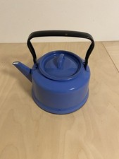 Emaille Teekessel Antik Blau Vintage Teekanne