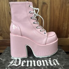 Demonia Boots High Rise Stiefel Plateau N. Plaeser 39  B.Pink Hologramm Neu