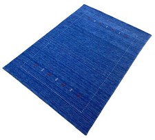 Gabbeh Teppich 100% Wolle Blau