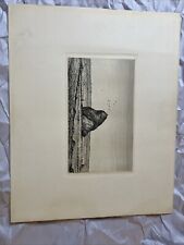 Richard Müller 1890 Radierung Überdimensionaler Heuhaufen 