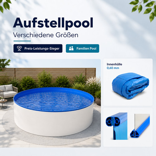 Rundpool stahlwandbecken blau - stahlwandbecken,