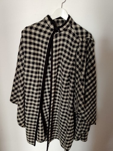 Damen wollmantel schwarz weiß - damen, schwarz-weiß