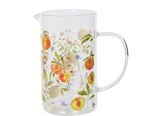 Kanne 17cm glas mit pfirsich - kanne,