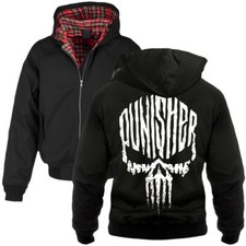 Herren Men Harrington Kapuzenjacke Life is Pain Death Head skull totenkopf 
