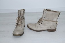 ° MUSTANG ° Damen  STIEFEL Gr. 43 beige taupe Zier Nieten Stiefeletten BOOTS