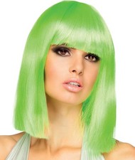 Neon-Grüne Damen Perücke mit
