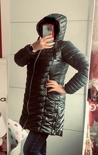 Übergangsjacke/Kurz Mantel von Street One gr.38/M Schwarz Kapuze