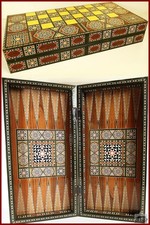 MW795 | Schach/Backgammon-Spielbrett als Box *42x42cm Edellook*