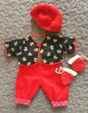 hübsches altes Puppenoutfit Hose Jacke Mütze Handschuhe f. Käthe Kruse o.a.