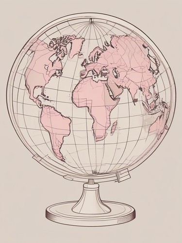 World globe line art - world,