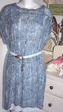Noa Noa Tunika Kleid Dress Printed Blue Shades mit Unterkleid Size: 34 Neu