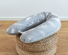 FEDER Grau Baumwolle/ MINKY Seitenschläferkissen Stilllkissen Schwangerschaft