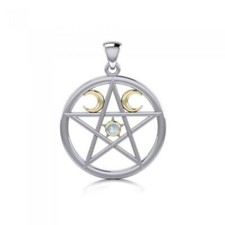 Pentagramm Crescent Mond 925