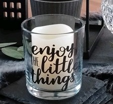 Teelichtglas ENJOY 7cm Maxi Teelicht Windlicht Kerzengläser Kerzen Halter Glas