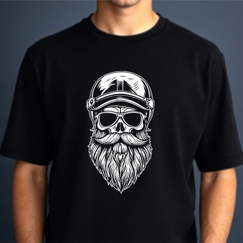 Shirt bearded skull biker - t-shirt,