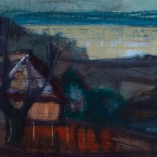 Dorf Landschaf am Abend