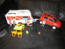 Playmobil Familienauto 9421 mit Wohnwagen 5434
