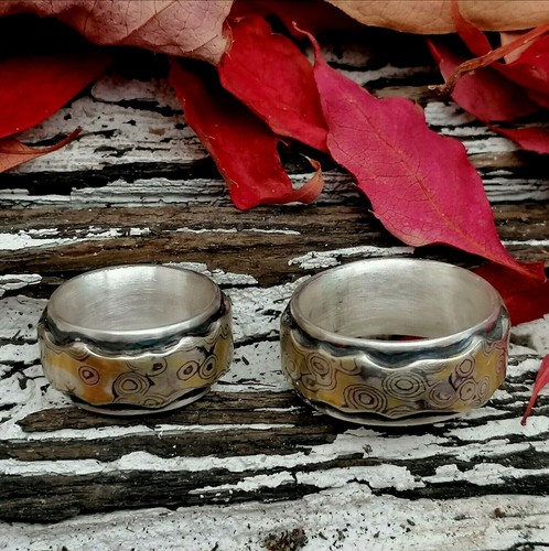 Trauringe mokume gane gold - mokume,