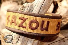 Hundehalsband Leder Bestickt