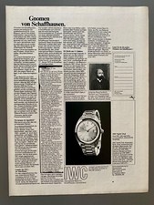 IWC Yacht Club Gnomen von Schaffhausen 1968 Vintage Watch Ad Werbung Reklame