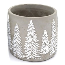 8x Übertopf Tannen Zement