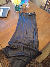 Bershka, Rock, Lang, Seitliche Schlitze, Schwarz, Satin, Nagelneu