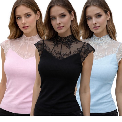 Damen spitze netz - netz, shirt