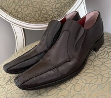 GEBRAUCHT - Italienische JO GHOST VERO CUOIO Herren Slipper SPITZE ZEHEN Schuhe in BRAUN