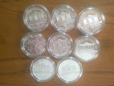 silbermünzen 1 oz wiener philharmoniker 8 Stück gekapselt sehr schön
