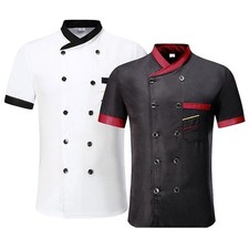 Chef Arbeitskleidung Uniform Kochjacke Kurzarm T-Shirt Tops T- Restaurant M-XXXL