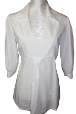 Umstandsmode "Que Sera" Bluse Hemd Gr. 38 100% Baumwolle Farbe: Schneeweiß NEU