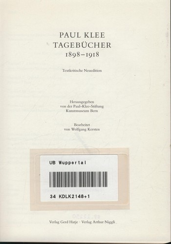 Paul klee tagebücher - klee,