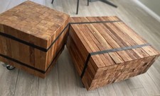 Teak Planken Couchtisch + Beistelltisch 