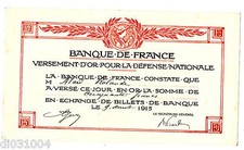 BANQUE DE FRANCE GOLDZAHLUNG