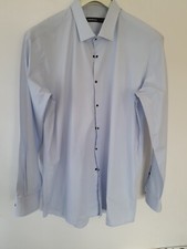 Neuwertig Herren Business Langarm Hemd Karl Lagerfeld Gr 46 Blau