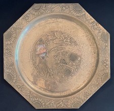 Wunderschönes achteckiges Zinn und MOP Kunsthandwerk Ladegerät um 1910