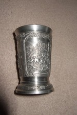 Zinnbecher, 95% Zinn, Kunst- und Gewerbering Sachsen, 63 mm Hoch, Wildwechsel