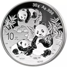 China - Silbermünze - Panda 2025 - 30g - Ag. 999 - 10 Yuan - NEU - verkapselt