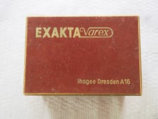 Exakta Varex Original Verpackung mit Drahtauslöser und seltsamem Papierdokument