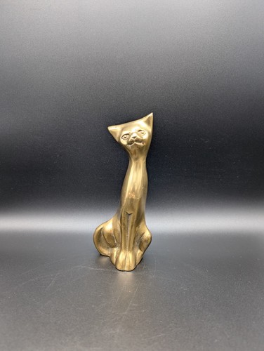 Vintage-Messing-Katzenfigur