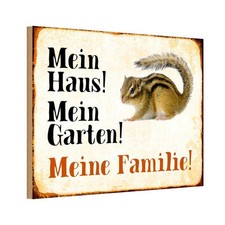 Holzschild 12x18 cm Tiere